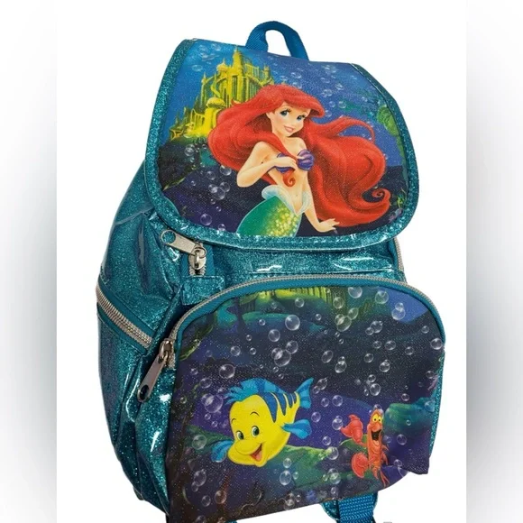 Disney Parks Ariel The Little Mermaid Backpack from Disney Parks Blue Glitter - Picture 1 of 10